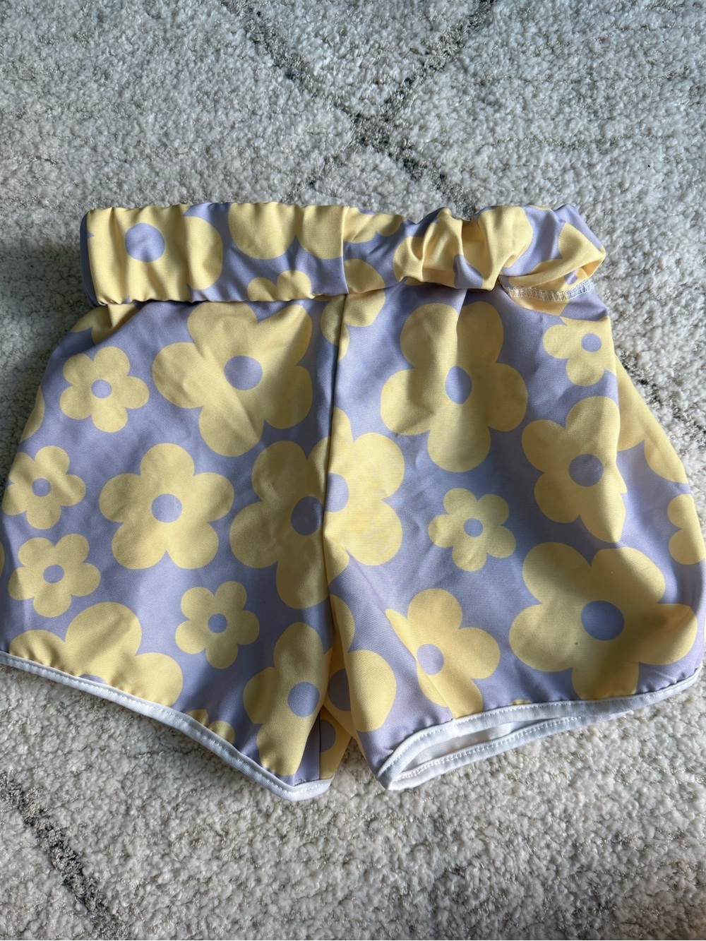 Pro Player Yellow Floral Print Lavender Shorts S 10/12